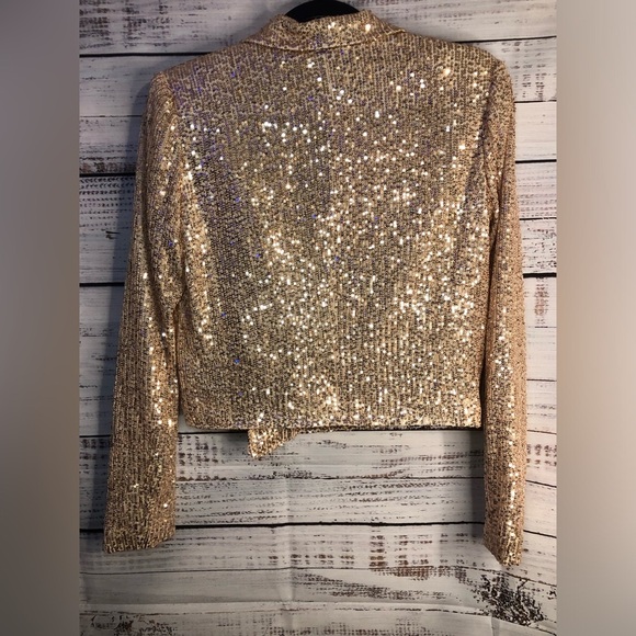 Sequin All Over Pink Crop Blazer - Picture 15 of 16